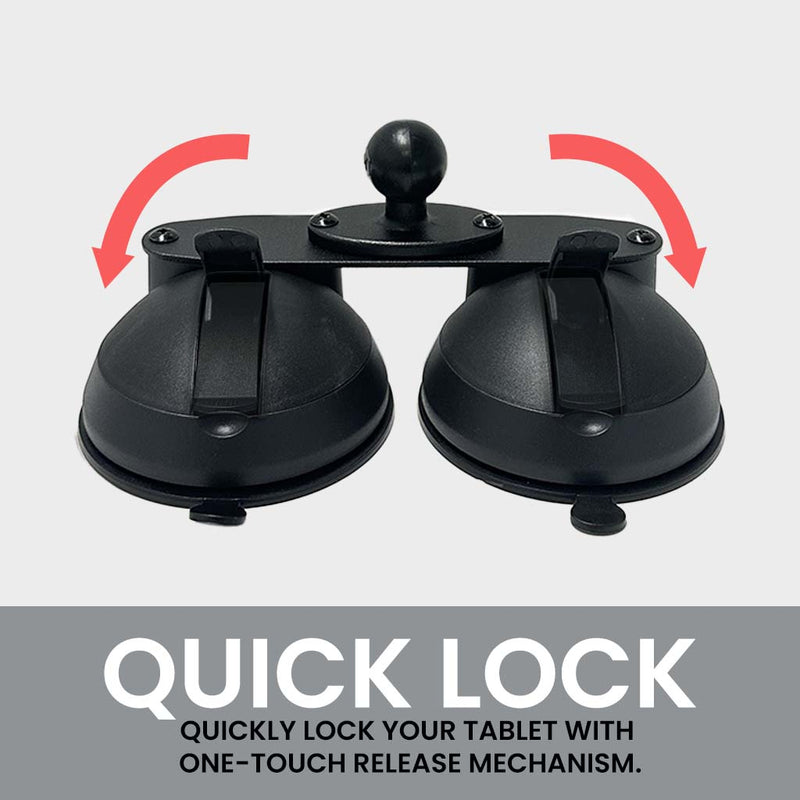 Quick Lock Dual Suction Cup iPad Holder