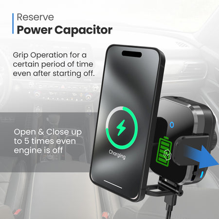 Mini Grip Fast Wireless Car Charger Mount with Multi-Angle Adjustable Suction Cup