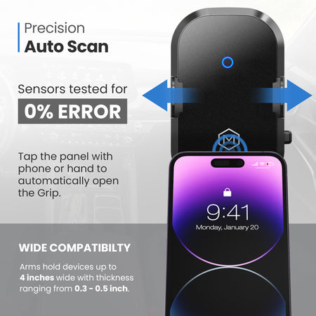 Auto Scan Fast Wireless Car Charger Mount with Multi-Angle Adjustable Suction Cup