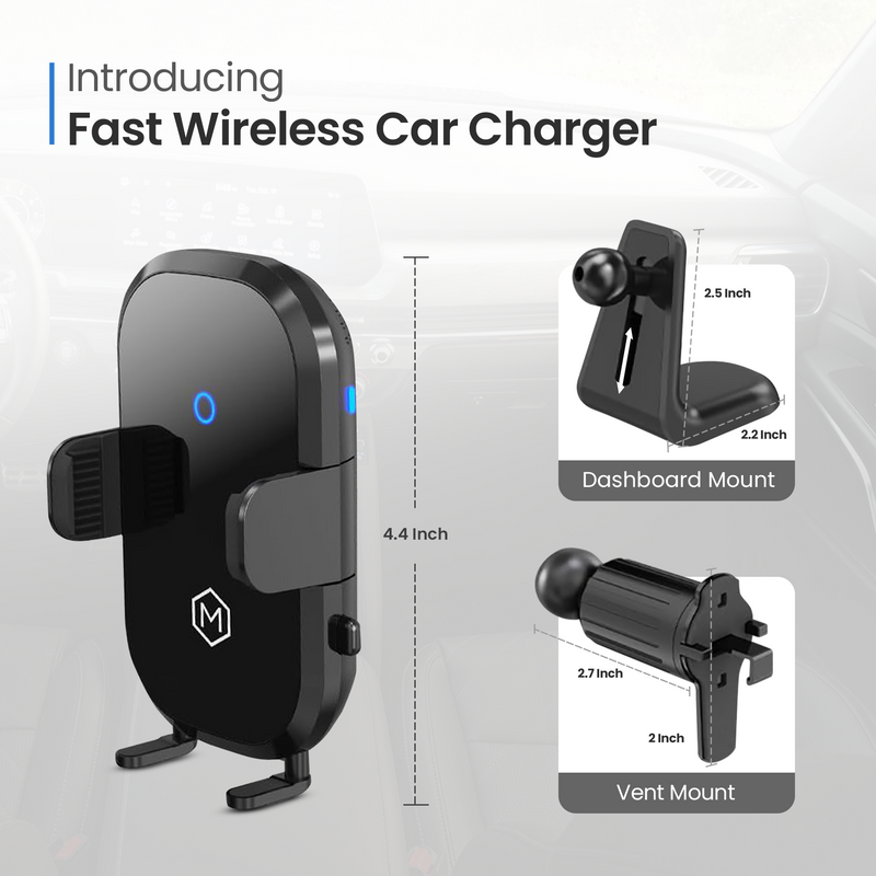 Fast Wireless Car Charger Mount - Grip Cradle (Auto Scan Version 2.0 )