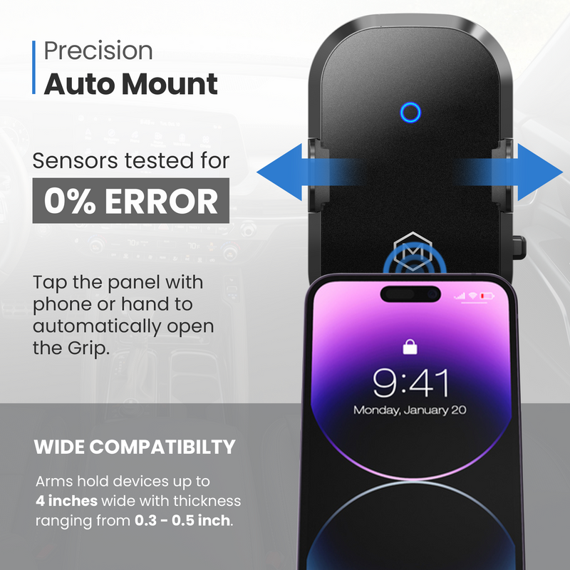 Auto Scan Fast Wireless Car Charger Mount with Drill Base AMPS Mounting Plate