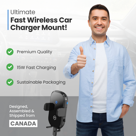 Fast Wireless Car Charger Cup Holder Phone Mount - ( Auto scan Version 2.0)