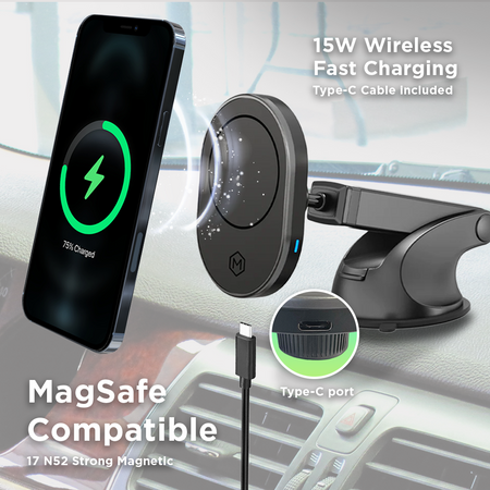 MagSafe Wireless Car Charger Suction Cup Mount (Version 2.0)
