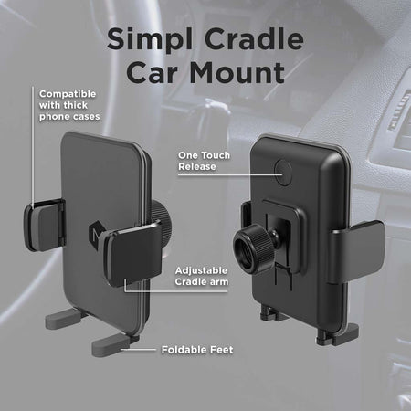 Simpl Cradle Mount with Multi-Angle Adjustable Suction Cup