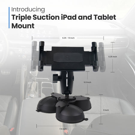 Heavy Duty Triple Suction iPad and Tablet Mount